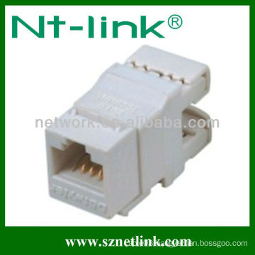 white color 180 degree long body rj45 cat6 keystone jack